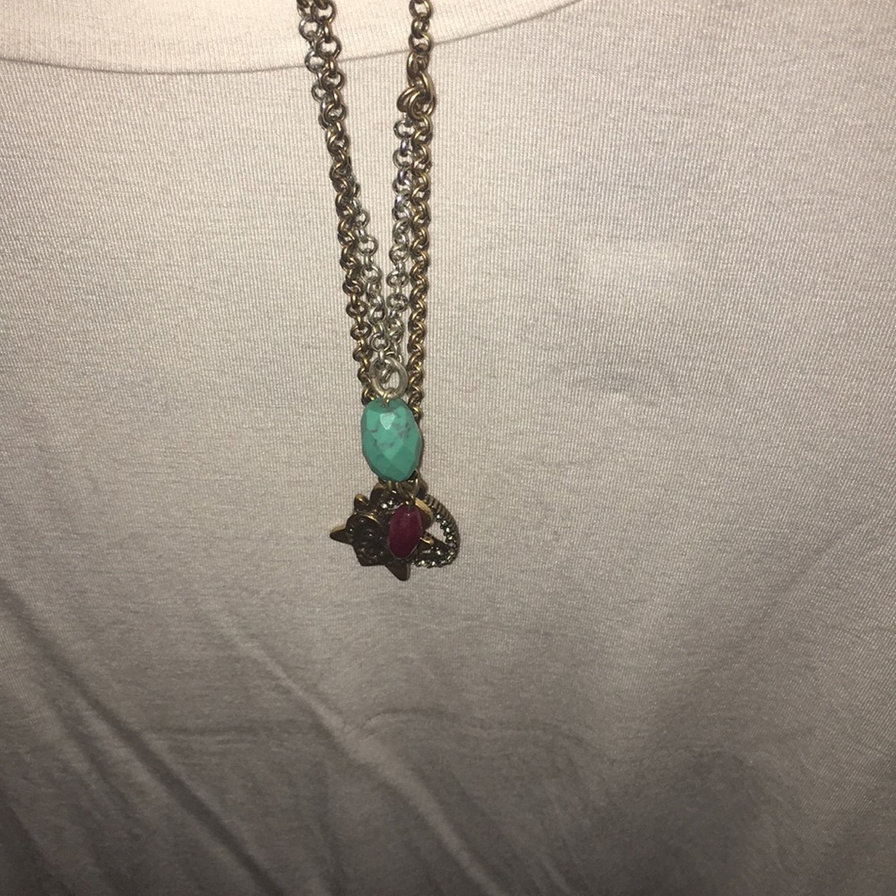 Lucky Brand layered peace sign necklace